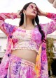 Multi Color Batik Print Silk Palazzo Suit With Jacket